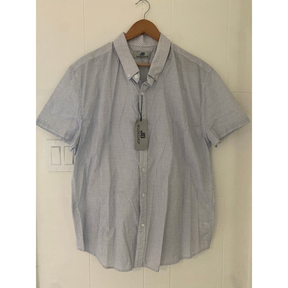 JB workshop printed button up short sleeve shirt NWT